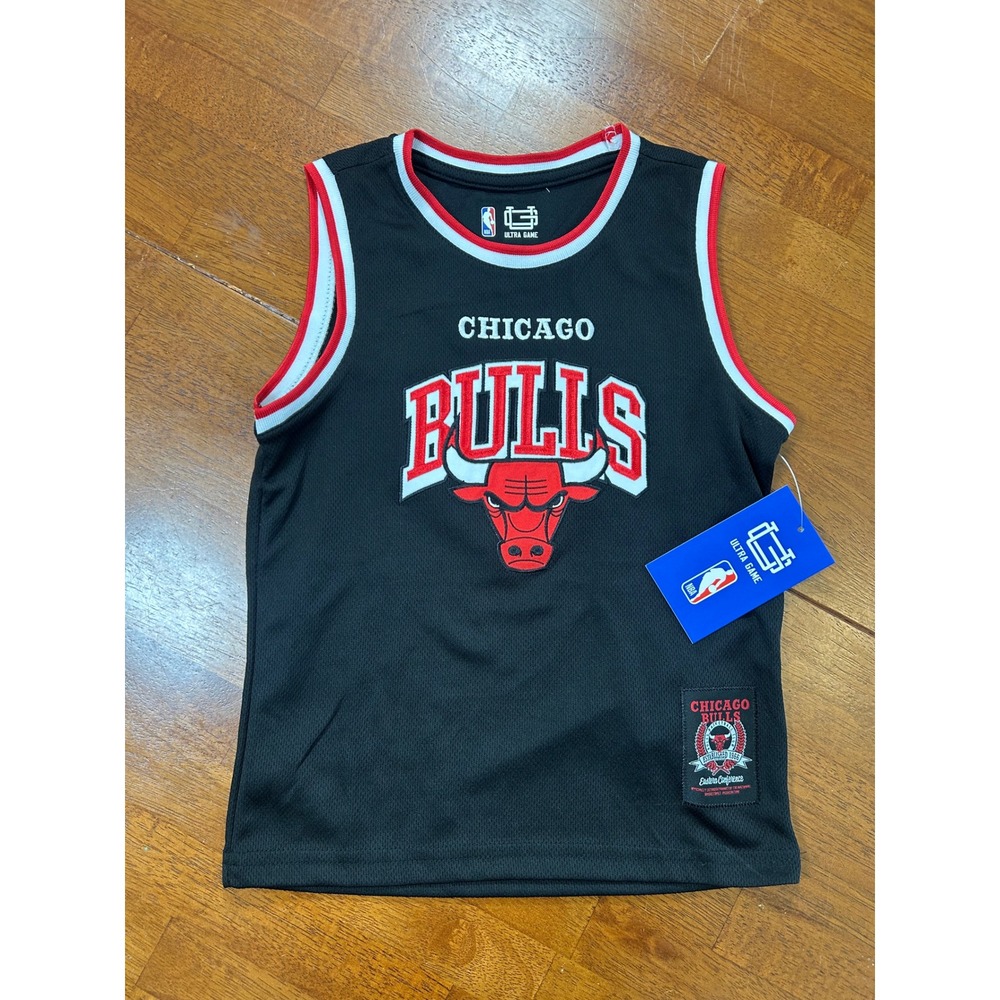 New Ultra Game Chicago Bulls Jersey Kids Size 5-6 Black NBA Tank Top
